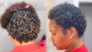 Super Defined Curls On Short Natural Hair  How to style TWA [upl. by Esital260]