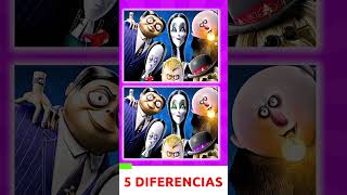 🎃 Encuentra las 5 DIFERENCIAS 👻 Los LOCOS ADDAMS ✅ shorts short halloween halloween2024 [upl. by Erlina]