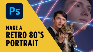 How To Make A 80s Retro Laser Portrait in Photoshop  With Practice Files [upl. by Ardnak]