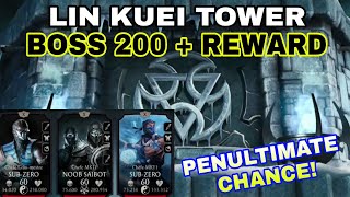 Ending Lin Kuei Tower BOSS 200  REAWARD for the Penultimate Time in Mortal Kombat Mobile [upl. by Ladnek]