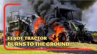 Fendt tractor completely burns to the ground 🔥 🚒🚜 [upl. by Cressy]