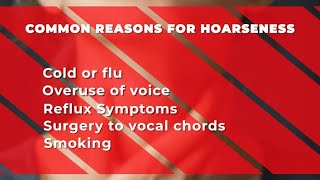 Hoarseness – What causes it and ways to help heal your voice [upl. by Sarge]