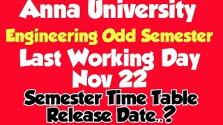 Anna University EngineeringOdd semester examination time table2024Last working Day2024 [upl. by Jeffry]