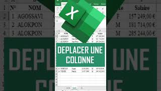 MS Excel  DEPLACER UNE COLONNE CHANGER LA POSITION [upl. by Dorinda]