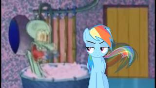 Rainbow Dash and AJ drop by Squidward [upl. by Trenna]