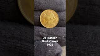 20 Franken Gold Vreneli 1935 Schweiz tbmuenzen münzen gold [upl. by Marva]