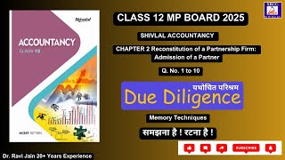 Admission of a Partner  Shivlal Chapter 2 Q 1 to 10 Class 12 MP  Accounts [upl. by Darlene]