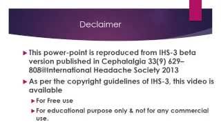 Classification of Migraine as per ICHD 3 [upl. by Ahsinrats611]