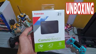 Toshiba Canvio Basics new 2TB  Unboxing for PS4 Slim External Hard Drive and Set Up [upl. by Airla]