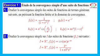 Exercice corrigé Convergence simple pour les suites de fonctions [upl. by Sirron903]