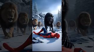 SpiderMan and Deadpool vs Lion fight battle deadpool spiderman thanos animals [upl. by Fine]