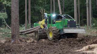 MidSouth Forestry JohnDeere 768 Skidder Demo [upl. by Analeh]