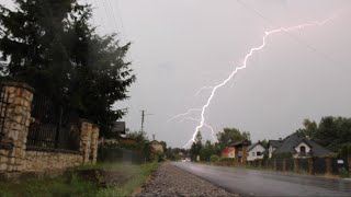 Gwałtowna burza z wichurą downburst oraz ulewnym deszczem nad Kunowem 11072024r godz ok 1630 [upl. by Manlove]