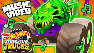 Official Monster Truck MUSIC VIDEO 🎶  “Fossil Fury” ft Skelesaurus 💀🦖  Hot Wheels Monster Trucks [upl. by Nevi]