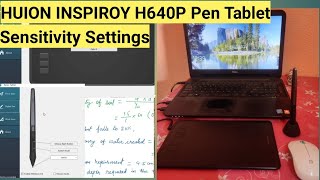 HUION INSPIROY H640P Pressure sensitivity Settings  Review [upl. by Dareece]