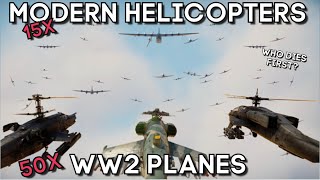 50x WW2 PLANES VS 15x MODERN HELIS  Who Dies First  WAR THUNDER [upl. by Aihsoj]