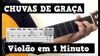 AULA de VIOLÃO em 1 MINUTO  CHUVAS DE GRAÇA  TABLATURA shorts [upl. by Howenstein]