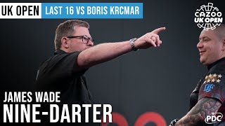 WADE HITS A NINE DARTER  James Wade strikes perfection at the 2022 Cazoo UK Open [upl. by Orlanta]