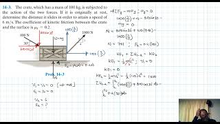 14–3 Kinetics of a Particle Work and Energy Chapter 14 Hibbeler Dynamics Benam Academy [upl. by Laehcor814]