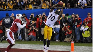 Santonio Holmes Game Winning Touchdown Catch Super Bowl XLIII 2008 [upl. by Madoc]