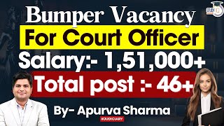 Bumper Vacancy of Court Officer  Total Post 46  Salary 151000 [upl. by Aihselat17]