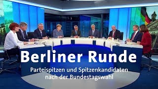 Bundestagswahl Berliner Runde der Parteispitzen [upl. by Leith744]