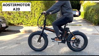 AOSTIRMOTOR A20 FatTire Folding Electric Bike Review [upl. by Wright]