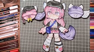 HOW TO MAKE PAPER DOLL GACHA LIFE  DIY  Draw so easy Anime [upl. by Ramsdell]