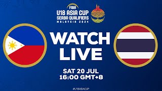 Philippines v Thailand  Full Basketball Game  FIBA U18 Asia Cup 2024  SEABA Qualifiers [upl. by Enelia]