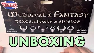 Let’s Look at Victrix Medieval amp Fantasy Heads Cloaks amp Shields  Plastic Miniature Review [upl. by Suinuj]