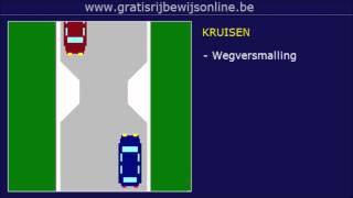 GRATIS RIJBEWIJS ONLINE 15 Rijbewijs B  RECHTS KRUISEN  EENRICHTINGSWEG [upl. by Gearard]