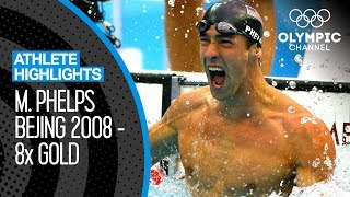 Michael Phelps 🇺🇸  All EIGHT Gold Medal Races at Beijing 2008  Athlete Highlights [upl. by Scevour]