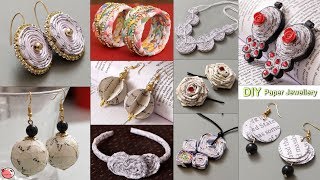 11 Extra Beautiful Waste Paper Jewelry Making at Home  Handmade [upl. by Grounds207]