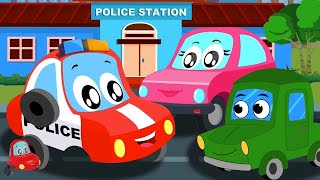 Police Car Song Car Cartoon Video for Kids by Little Red Car [upl. by Bernie779]