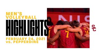 Men’s Volleyball Pepperdine 3 USC 0  Highlights 22421 [upl. by Alrad779]