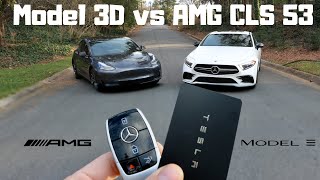 Head 2 Head I Tesla Model 3 vs Mercedes AMG CLS 53 I Quarter Mile  Çeyrek Mil Hız Test Sürüşü [upl. by Sigfried]