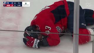 Nikita Kucherov gives a friendly elbow to face to Tom Wilson after his hit 13 apr 2024 [upl. by Walling]