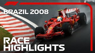 Lewis Hamilton Wins First World Title  2008 Brazilian Grand Prix  Race Highlights [upl. by Ttirb]