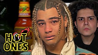 24kGoldn Throws Up While Eating Spicy Wings  Hot Ones [upl. by Halle807]