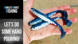 LETS LEARN HAND POURING Introduction To Hand Pouring Soft Plastic Baits [upl. by Oniotna]