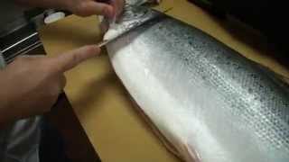 How To Fillet a Whole Salmon  How To Make Sushi Series [upl. by Mendelson]