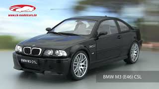 ckmodelcarsvideo BMW M3 E46 CSL Baujahr 2003 schwarz 118 Solido [upl. by Iiette512]