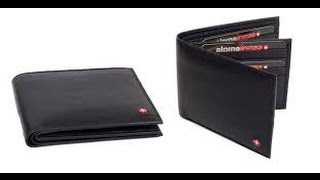 Review Alpine Swiss Mens Leather Wallet Euro Traveler Extra Capacity Bifold Center Flip ID Window [upl. by Aed201]