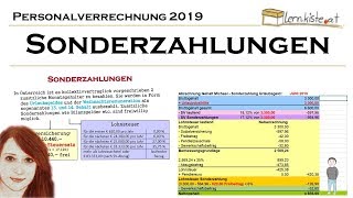 Abrechnung von Sonderzahlungen in der Personalverrechnung 2019 [upl. by Moise]