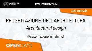 Progettazione dellArchitettura Laurea Triennale [upl. by Elaine]