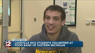 LakeVille NHS students volunteer at the Food Bank of Eastern Michigan [upl. by Mohammad]