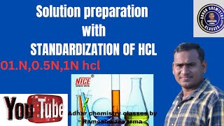 hcl solution preparation 01N05N1N of hclStandardization of hclacid solution preparation [upl. by Bertie43]