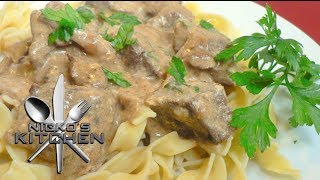 EASY BEEF STROGANOFF  VIDEO RECIPE [upl. by Yehc]