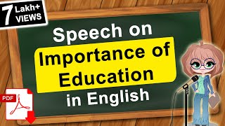 Speech on Importance of Education in English  Best Speech on Education [upl. by Duester]