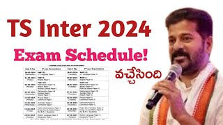 Telangana Intermediate 2024 Exams Schedule Released  TS Inter Exams 2024 [upl. by Charil]